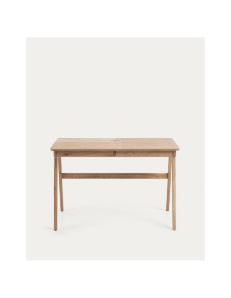 Mesa Julia chapa y madera maciza de fresno 120 x 65 cm - Kave Home