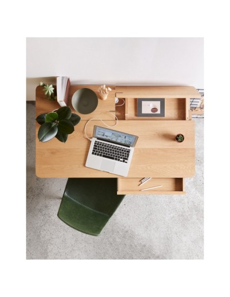 Mesa Julia chapa y madera maciza de fresno 120 x 65 cm - Kave Home