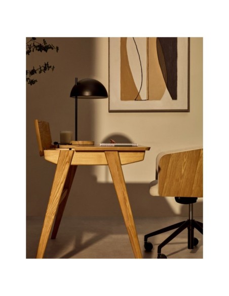 Mesa Julia chapa y madera maciza de fresno 120 x 65 cm - Kave Home