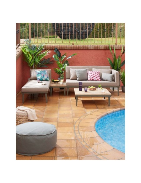 Planta artificial Monstera con maceta de cemento negro 130 cm - Kave Home