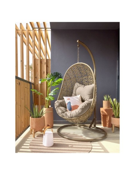 Planta artificial Monstera con maceta de cemento negro 130 cm - Kave Home