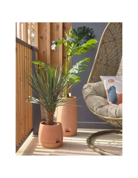 Planta artificial Monstera con maceta de cemento negro 130 cm - Kave Home