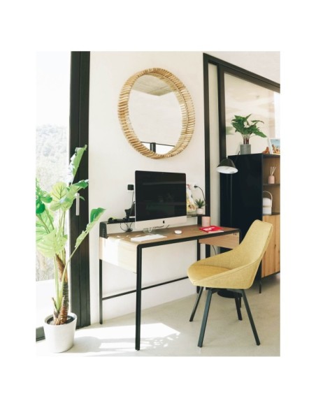 Planta artificial Monstera con maceta de cemento negro 130 cm - Kave Home