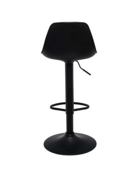 Taburete Alto Regulable EMIL 62/82 cm, Metal / PU Negro
