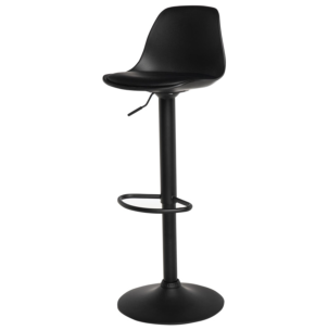 Taburete Alto Regulable EMIL 62/82 cm, Metal / PU Negro 2