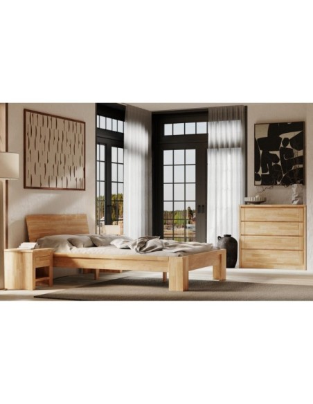 Cama MONTANA 160 cm de Madera Maciza en Roble Aceitado - Olivia Living