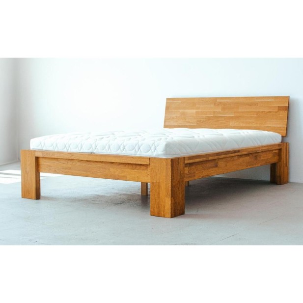 Cama MONTANA 180 cm de Madera Maciza en Roble Aceitado - Olivia Living