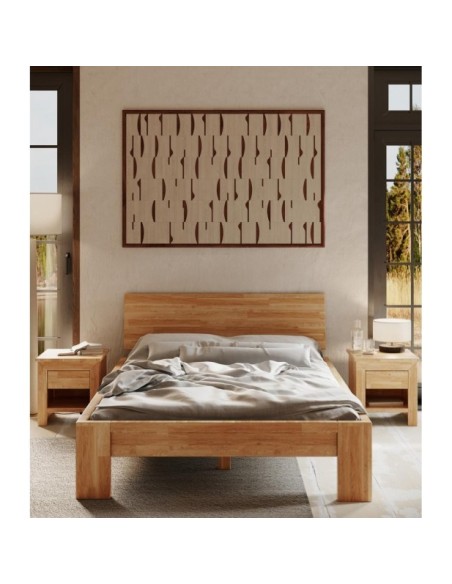 Cama MONTANA 180 cm de Madera Maciza en Roble Aceitado - Olivia Living
