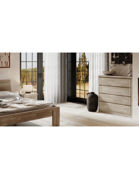 Cama MONTANA 140 cm de Madera Maciza en Roble Sonoma - Olivia Living