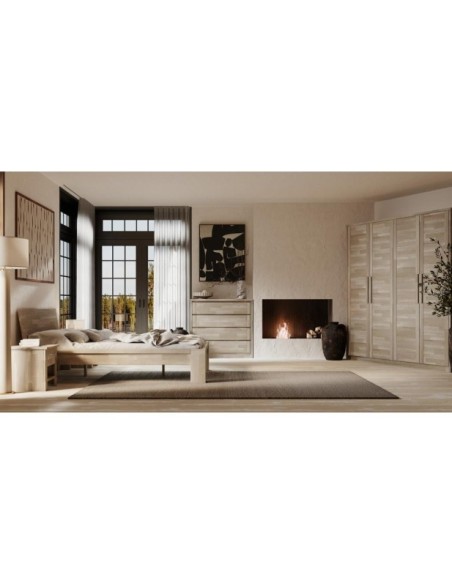 Cama MONTANA 160 cm de Madera Maciza en Roble Sonoma - Olivia Living