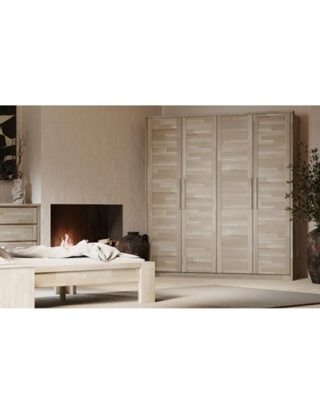 Cama MONTANA 160 cm de Madera Maciza en Roble Sonoma - Olivia Living