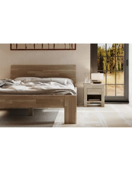 Cama MONTANA 180 cm de Madera Maciza en Roble Sonoma - Olivia Living