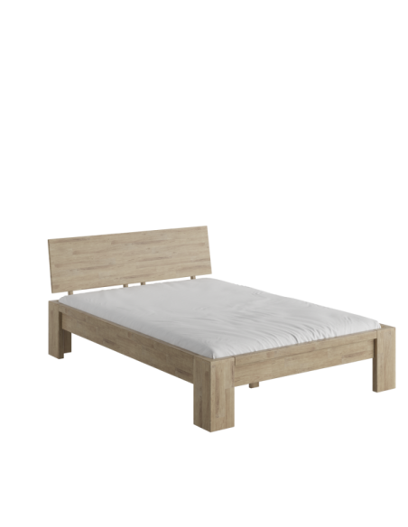 Cama MONTANA 160 cm de Madera Maciza en Roble Rústico - Olivia Living