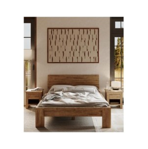 Cama MONTANA 160 cm de Madera Maciza en Roble Rústico -... 2