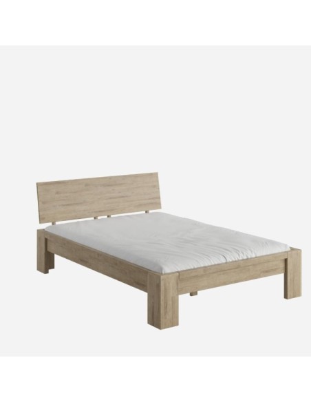 Cama MONTANA 160 cm de Madera Maciza en Roble Rústico - Olivia Living