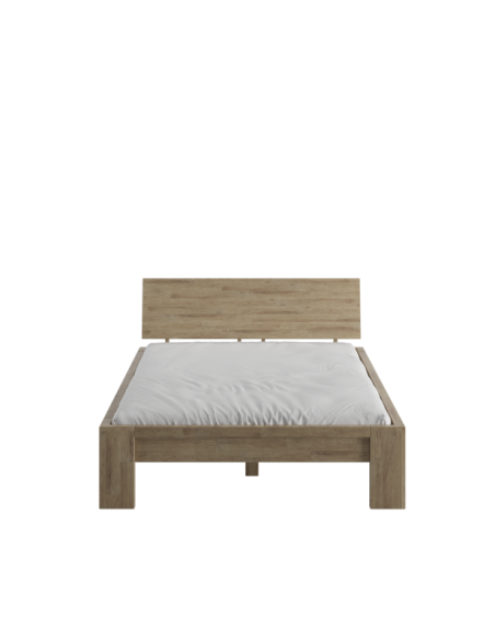 Cama MONTANA 180 cm de Madera Maciza en Roble Rústico - Olivia Living