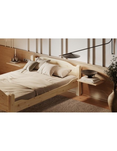 Cama LIVA 90 cm de Madera Maciza en Pino Lacado - Olivia Living