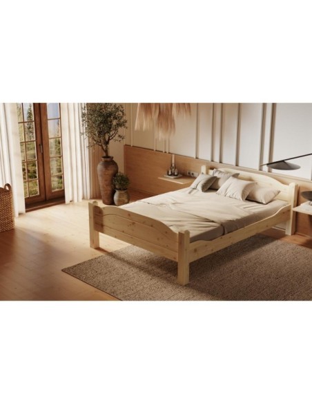Cama LIVA 90 cm de Madera Maciza en Pino Lacado - Olivia Living