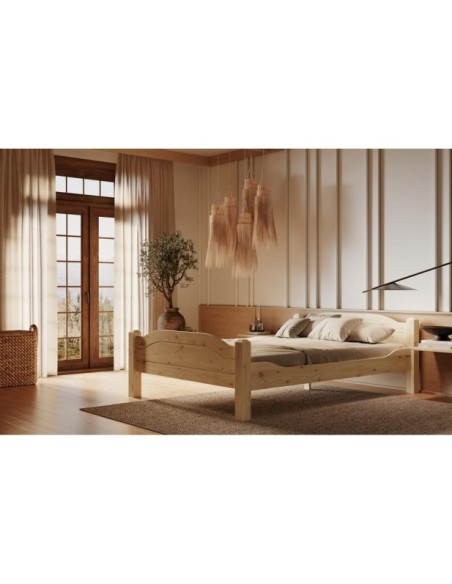 Cama LIVA 90 cm de Madera Maciza en Pino Lacado - Olivia Living
