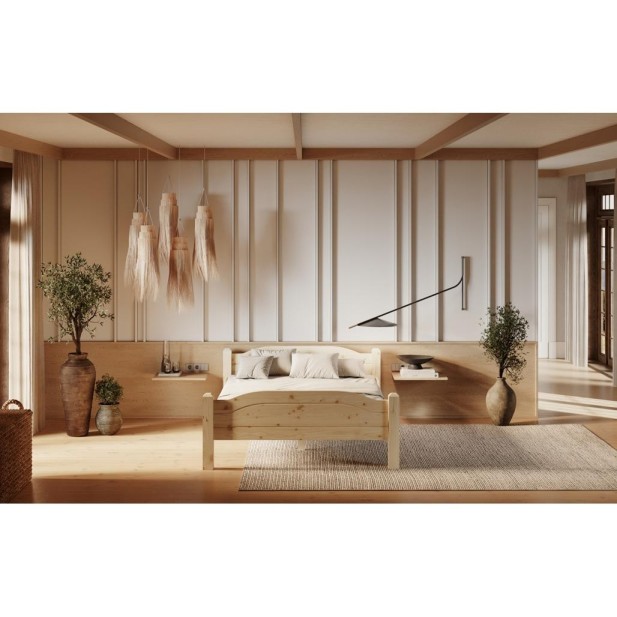 Cama LIVA 140 cm de Madera Maciza en...