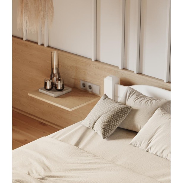 Cama LIVA WHITE 90 cm de Madera...