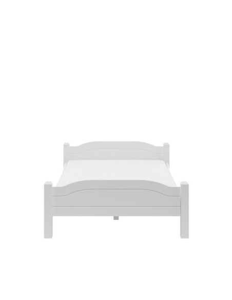 Cama LIVA WHITE 140 cm de Madera Maciza en Pino Blanco - Olivia Living