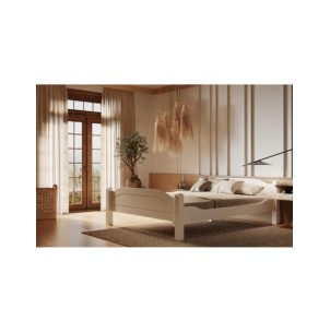 Cama LIVA WHITE 160 cm de Madera Maciza en Pino Blanco -... 2