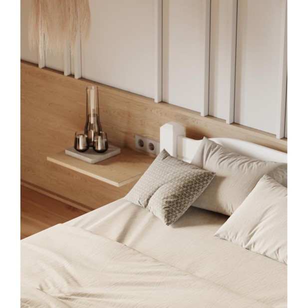 Cama LIVA WHITE 160 cm de Madera...