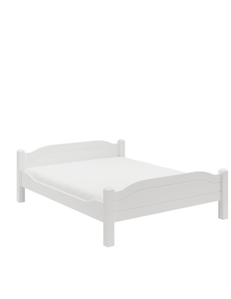 Cama LIVA WHITE 180 cm de Madera Maciza en Pino Blanco - Olivia Living