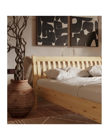 Cama TONJA 90 cm de Madera Maciza en Pino Lacado - Olivia Living