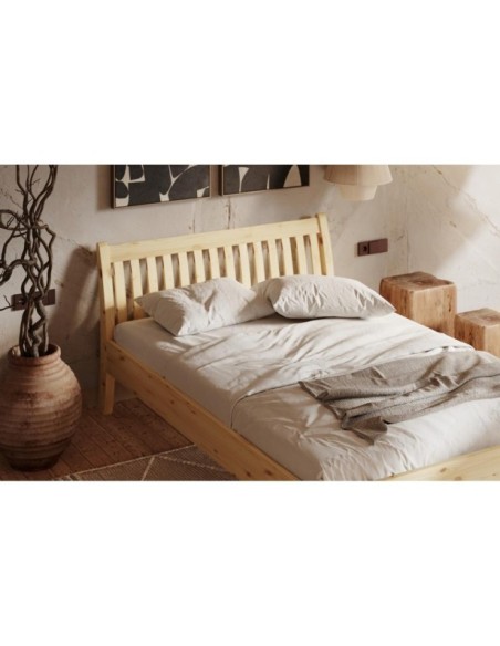 Cama TONJA 90 cm de Madera Maciza en Pino Lacado - Olivia Living