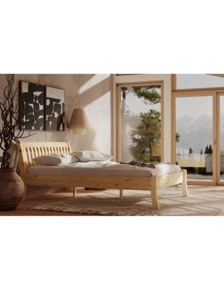 Cama TONJA 90 cm de Madera Maciza en Pino Lacado - Olivia Living