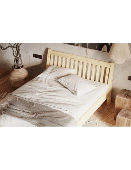 Cama TONJA 140 cm de Madera Maciza en Pino Lacado - Olivia Living
