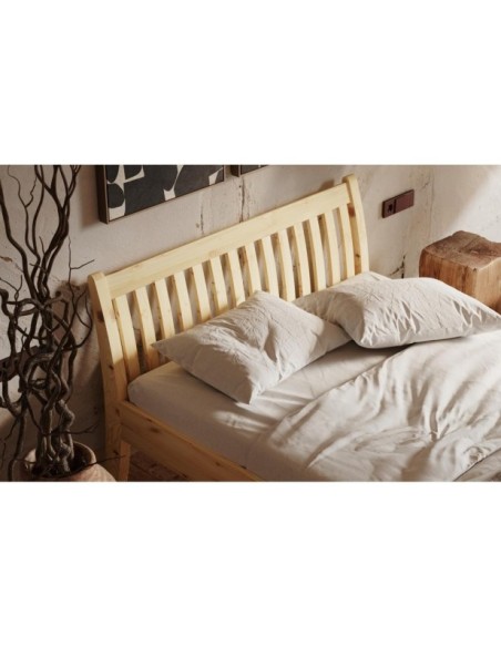 Cama TONJA 160 cm de Madera Maciza en Pino Lacado - Olivia Living