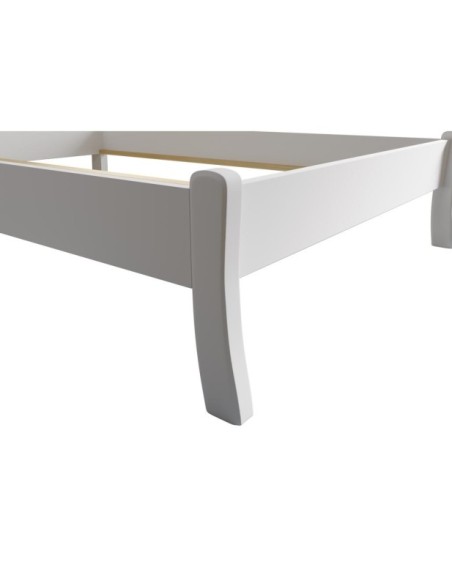 Cama TONJA WHITE 90 cm de Madera Maciza en Pino Blanco - Olivia Living