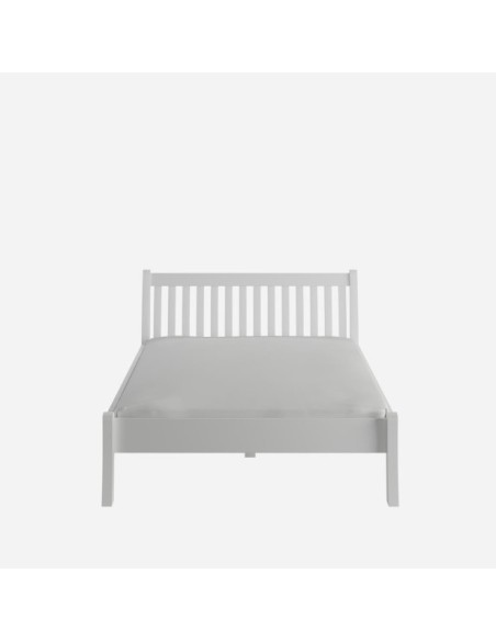 Cama TONJA WHITE 140 cm de Madera Maciza en Pino Blanco - Olivia Living