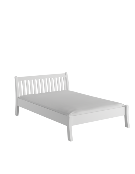 Cama TONJA WHITE 160 cm de Madera Maciza en Pino Blanco - Olivia Living