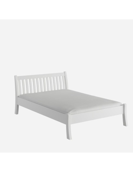 Cama TONJA WHITE 180 cm de Madera Maciza en Pino Blanco - Olivia Living