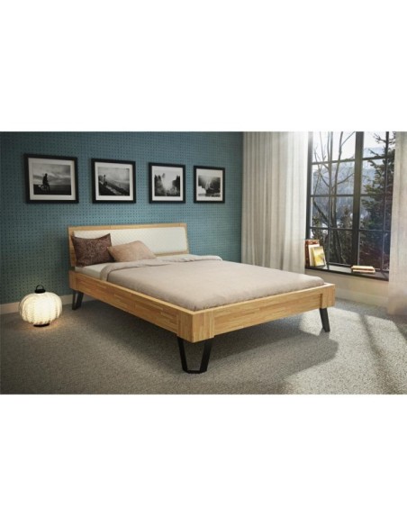 Cama ESPACIO OILED 180 cm de Madera Maciza en Roble Aceitado - Olivia Living