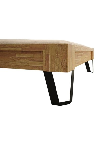 Cama ESPACIO OILED 180 cm de Madera Maciza en Roble Aceitado - Olivia Living