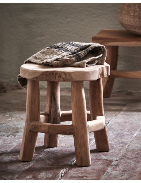 Taburete ARVID Ø30 cm, Madera Natural - Affari