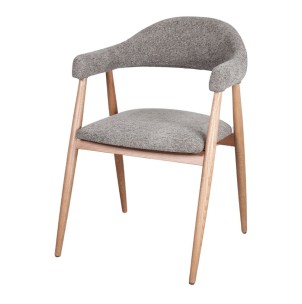 Silla CRAIG, madera de olmo/textil gris