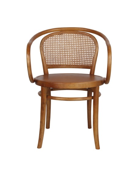 Silla con Brazos DESMOND, Madera / Ratán Natural