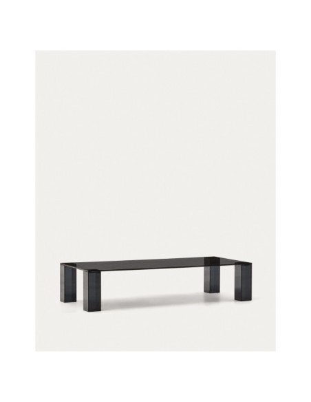Mesa de centro Adularia de cristal templado gris oscuro 140 x 60 cm - Kave Home