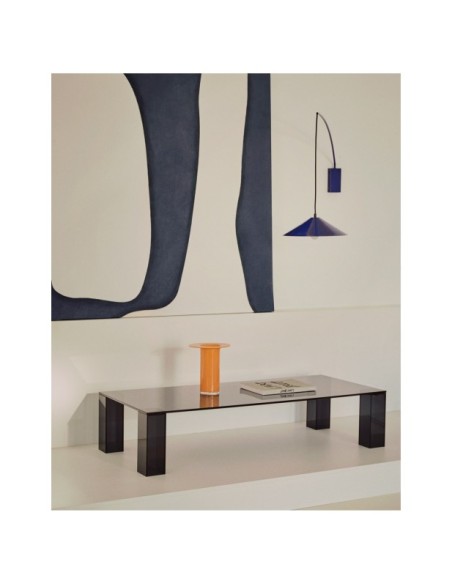 Mesa de centro Adularia de cristal templado gris oscuro 140 x 60 cm - Kave Home