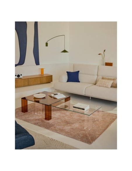 Mesa de centro Adularia de cristal templado transparente 140 x 60 cm - Kave Home
