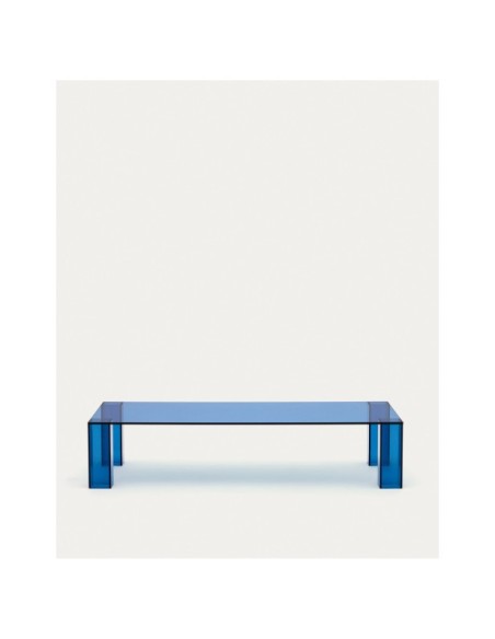 Mesa de centro Adularia de cristal templado azul 140 x 60 cm - Kave Home