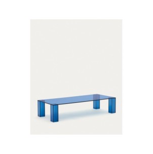 Mesa de centro Adularia de cristal templado azul 140 x 60... 2