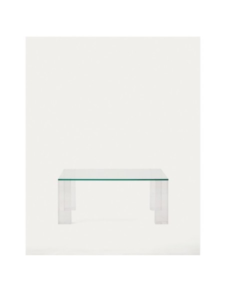 Mesa auxiliar Adularia de cristal templado transparente  85 x 85 cm - Kave Home