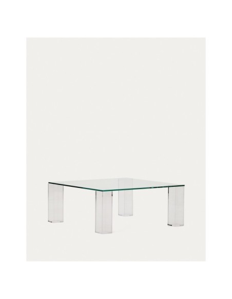 Mesa auxiliar Adularia de cristal templado transparente  85 x 85 cm - Kave Home